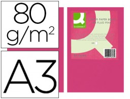 500h papel fotocopiadora Q-Connect A3 80g/m² color rosa neón